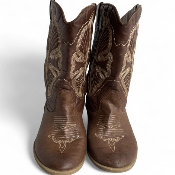 Coconuts Matisse Brown Faux Leather Western Cowgirl Cowboy Boots Women's 11 M - Picture 3 of 13